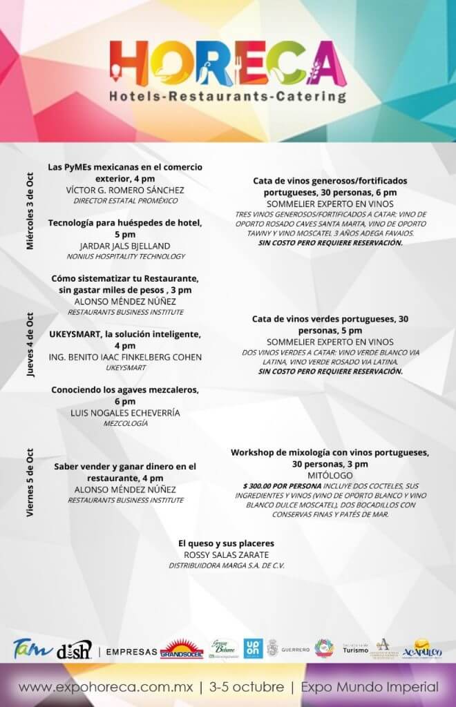 Agenda HORECA Acapulco 2018 - 3 al 5 Oct, 2018